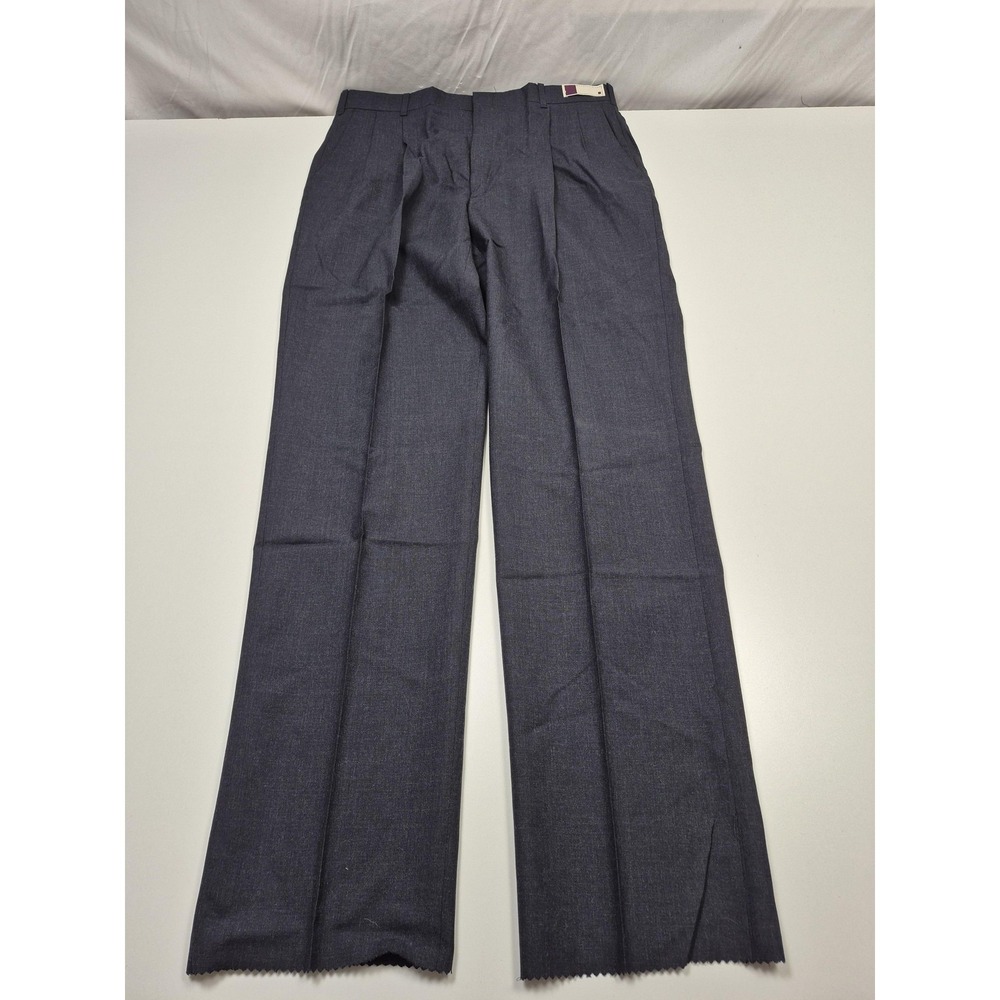 Racquet Club Dress Pants Mens 38x36 Blue Wool Pleated Straight Unhemmed USA NWT